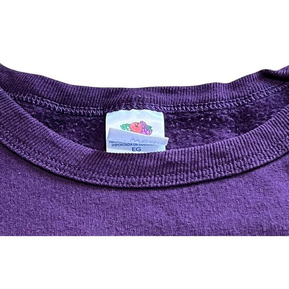 Vintage FOTL Fleece Sweatshirt Grape Purple 50/50 Size XL - Picture 2 of 4